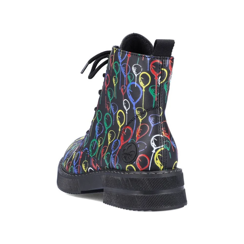 Rieker Modische Damen-Stiefelette mit Ballon-Print – Mehrfarbig