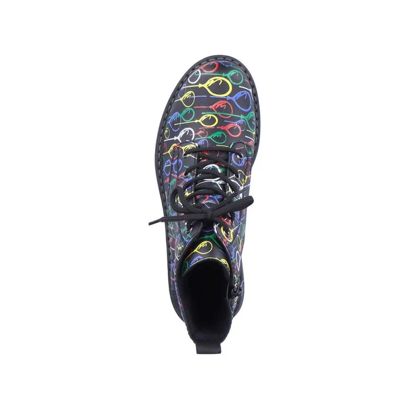 Rieker Modische Damen-Stiefelette mit Ballon-Print – Mehrfarbig