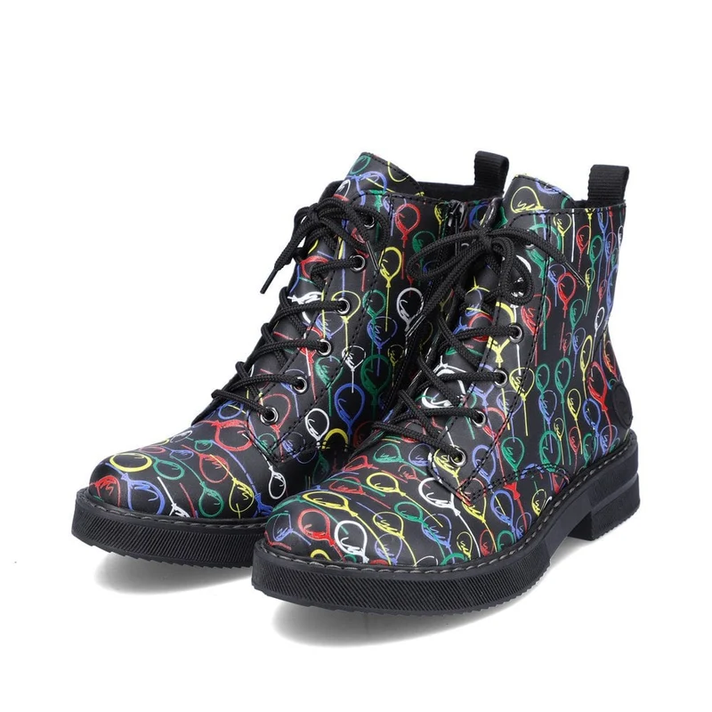 Rieker Modische Damen-Stiefelette mit Ballon-Print – Mehrfarbig