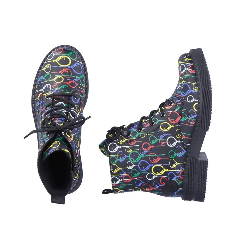 Rieker Modische Damen-Stiefelette mit Ballon-Print – Mehrfarbig