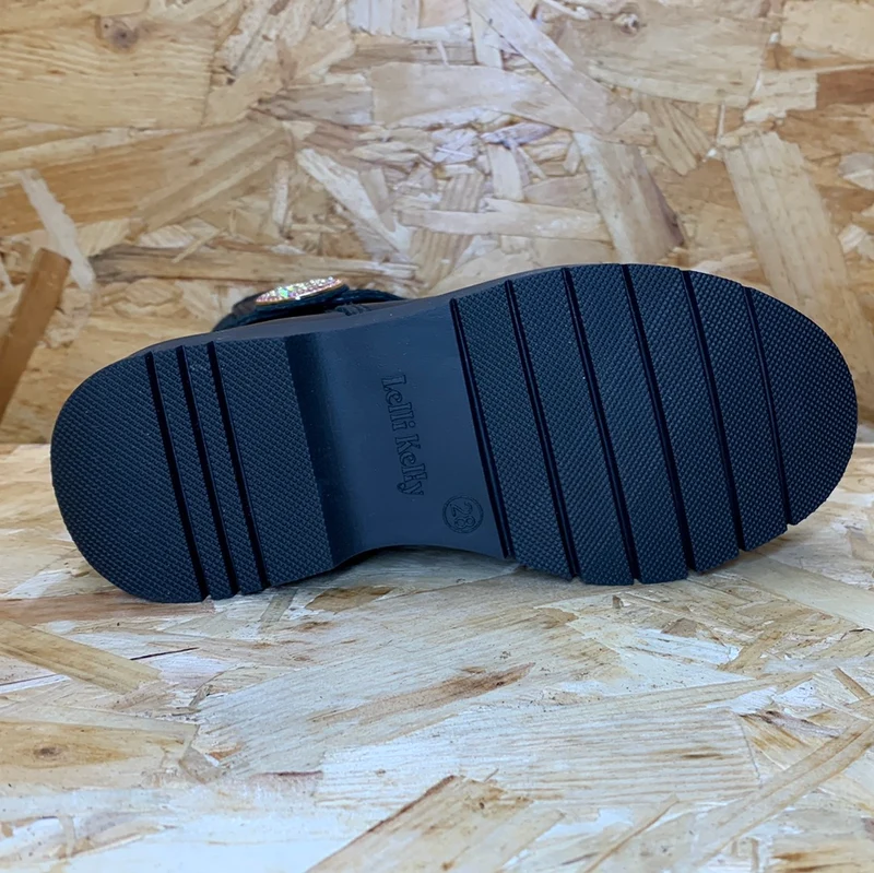 Lelli Kelly Manuela Mid Lederstiefel für Kinder – Schwarz