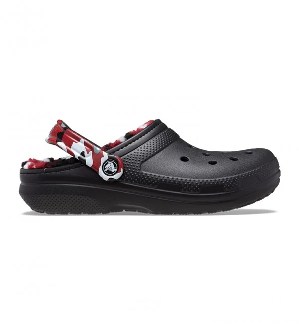Crocs Klassisch gefütterter Camo-Clog für Kinder – Schwarz