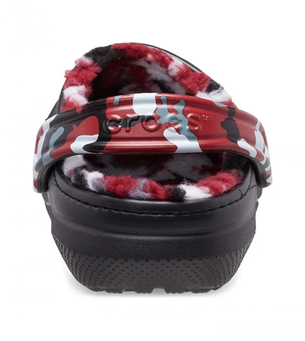 Crocs Klassisch gefütterter Camo-Clog für Kinder – Schwarz