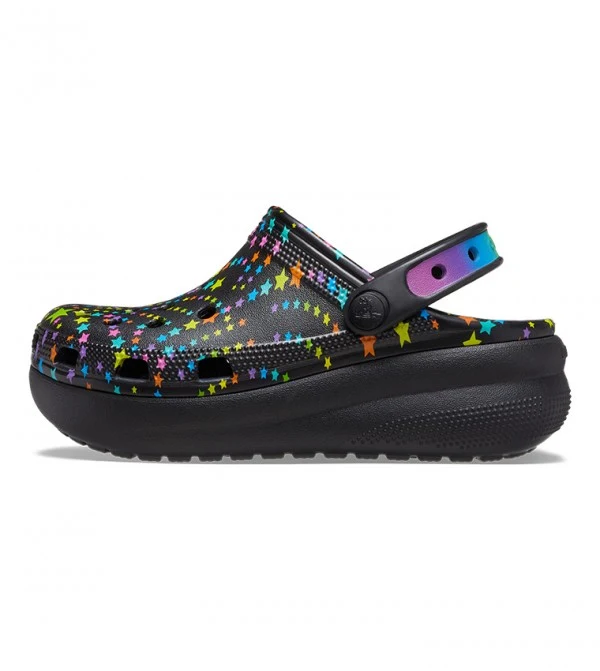 Crocs Klassisch gefütterter Disco-Party-Clog für Kinder – Schwarz