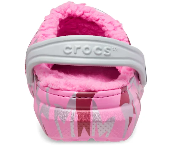 Crocs Klassisch gefütterter Disco-Party-Clog für Kinder – Taffy Pink