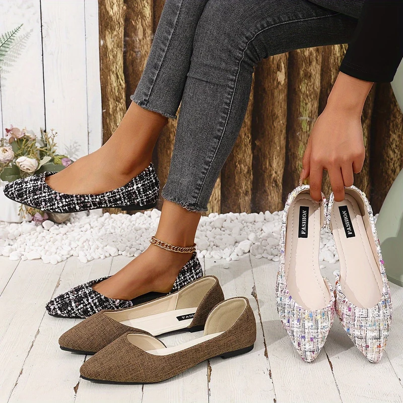 Damen Elegante Ballerinas mit Pointed Toe – Modische Flats für Alltag und Büro