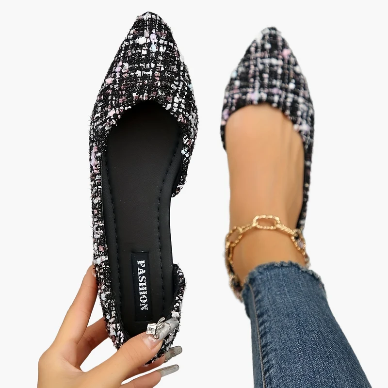 Damen Elegante Ballerinas mit Pointed Toe – Modische Flats für Alltag und Büro
