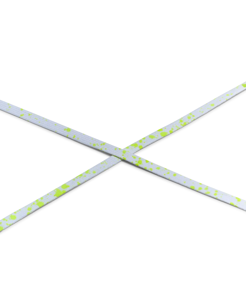 Men’s Laces in Cotton, White Neon Yellow