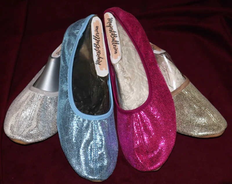 Beck Gymnastikschuhe Glitzer Turnschläppchen 071 Basic mit Gummisohle