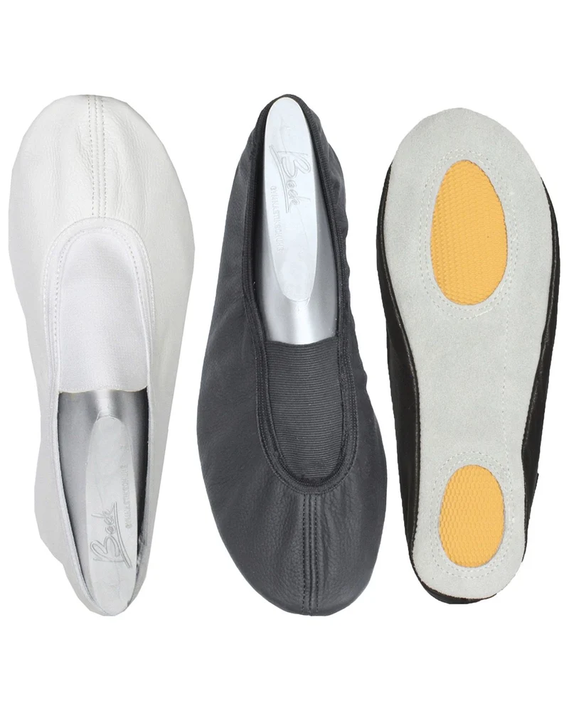 Beck Gymnastikschuhe Rindnappa Turnschläppchen 081 Basic mit Gummipads