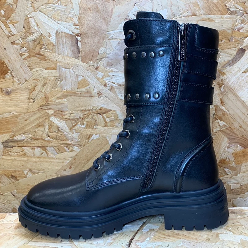 Carmela Modischer Damenstiefel aus Leder – Schwarz