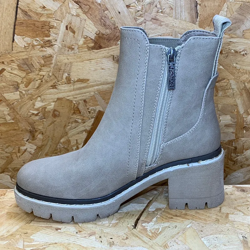 Refresh Modische Damen-Stiefelette mit Absatz – Beige