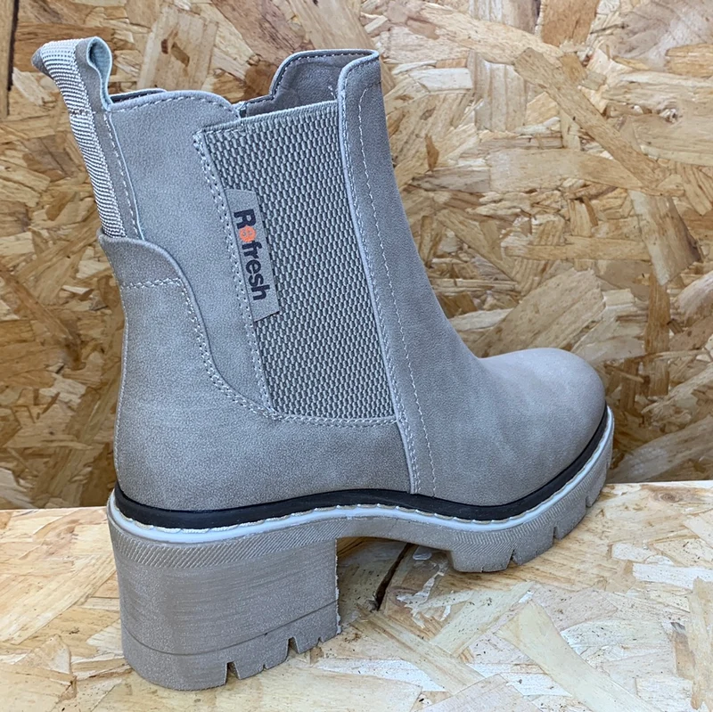 Refresh Modische Damen-Stiefelette mit Absatz – Beige