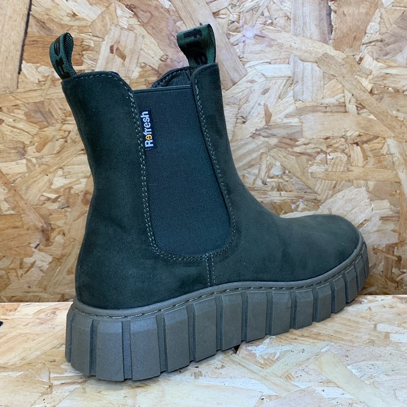 Refresh Damenmode-Stiefelette – Khaki