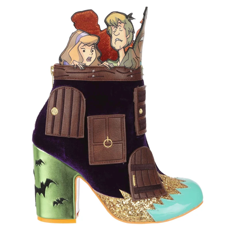 Irregular Choice Frauen Scooby Doo Creepy Corridor Stiefelette mit Absatz – Grün/Braun