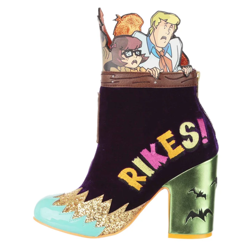 Irregular Choice Frauen Scooby Doo Creepy Corridor Stiefelette mit Absatz – Grün/Braun