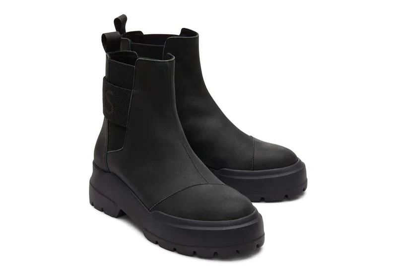 TOMS Damen-Combat-Stiefelette – Schwarz