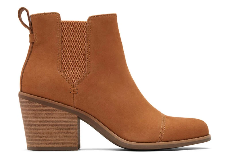 TOMS Everly Damen-Stiefelette aus geöltem Nubukleder – Hellbraun