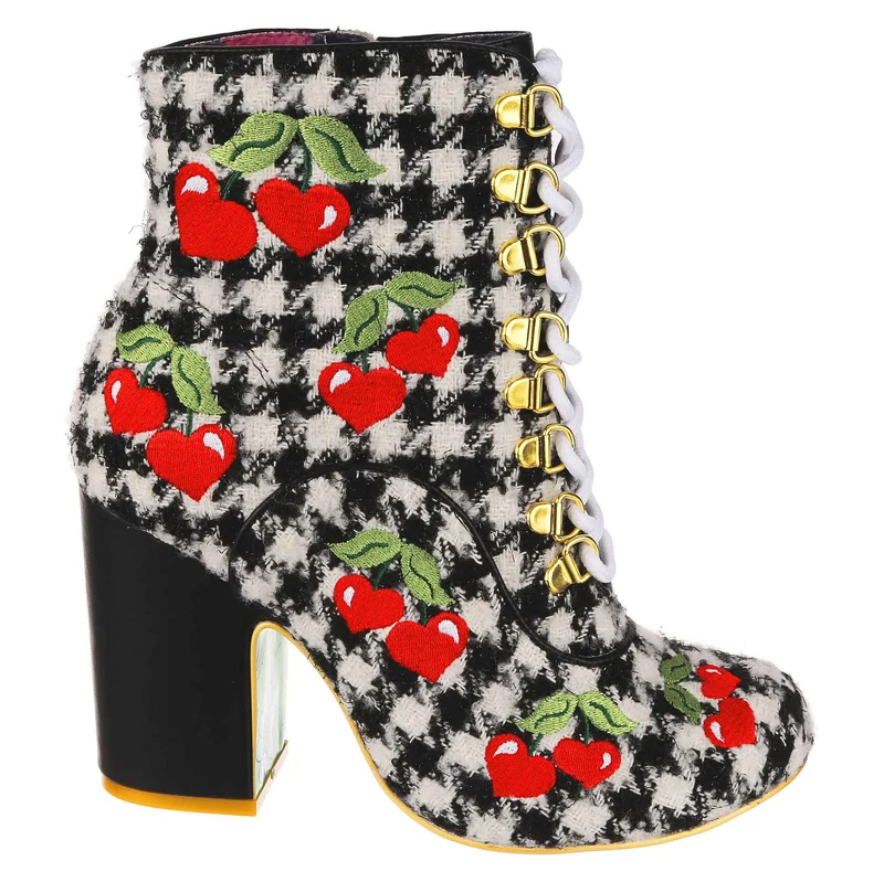 Irregular Choice Damen Fruity Picnic Stiefeletten – Schwarz