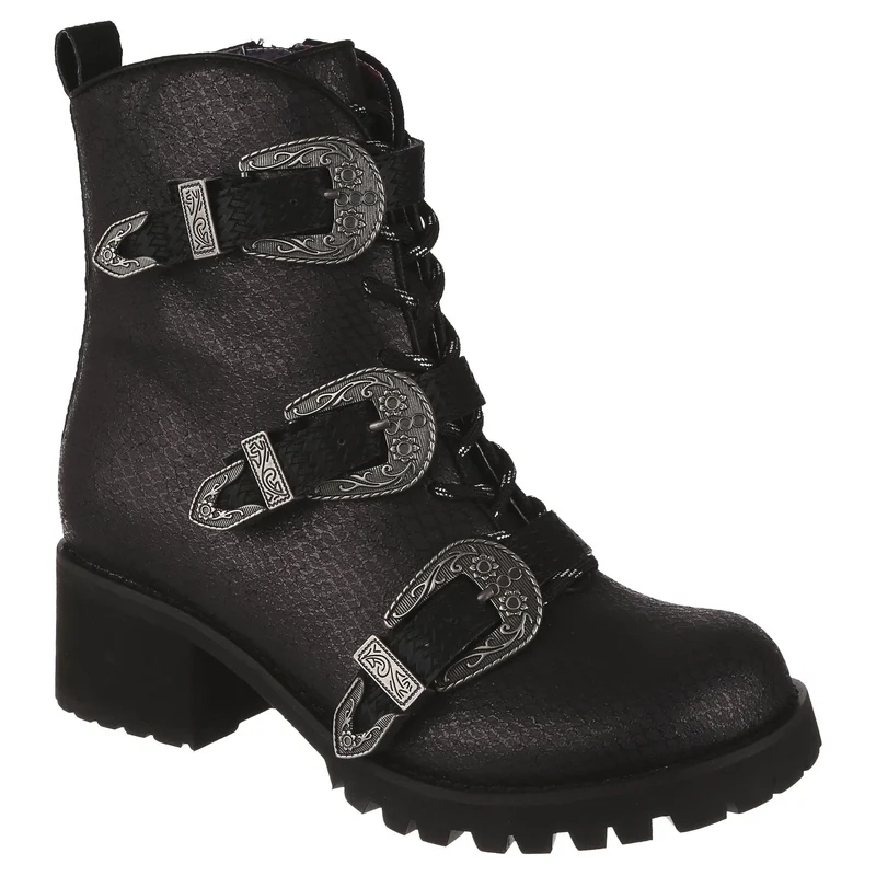 Irregular Choice Damen Buckle Boost Boot – Schwarz