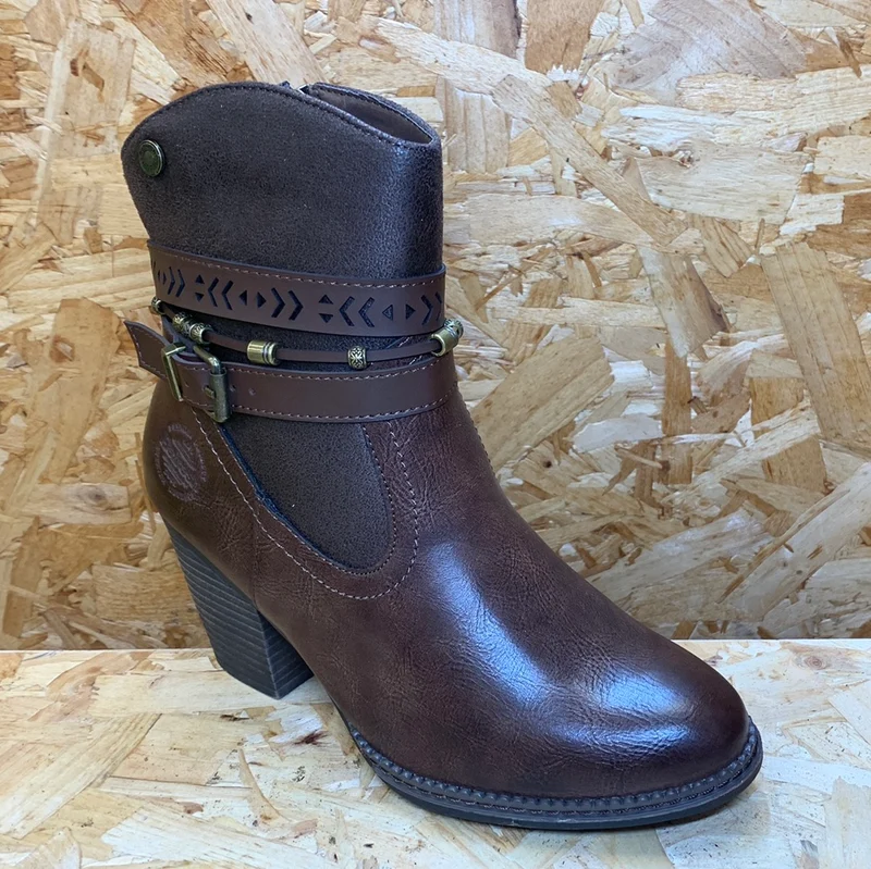 Refresh Damenmode-Stiefelette – Braun