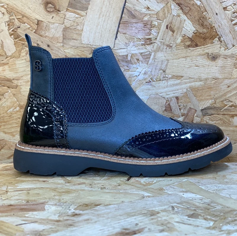 S. Oliver Damenmode-Stiefelette – Marineblau