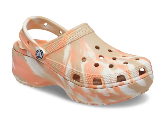 Crocs Klassischer Unisex-Plateau-Marmor-Clog – Chai / Multi