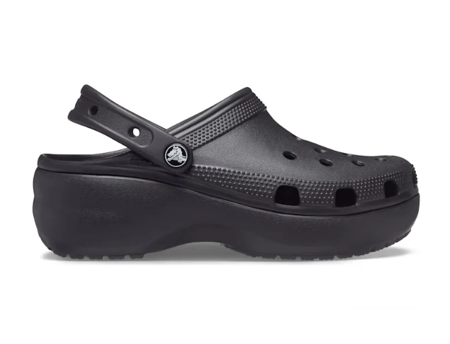 Crocs Klassischer Unisex-Plateau-Clog – Schwarz