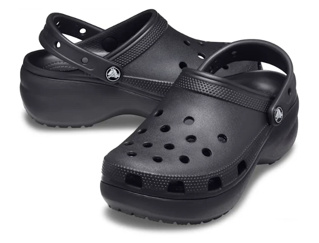 Crocs Klassischer Unisex-Plateau-Clog – Schwarz