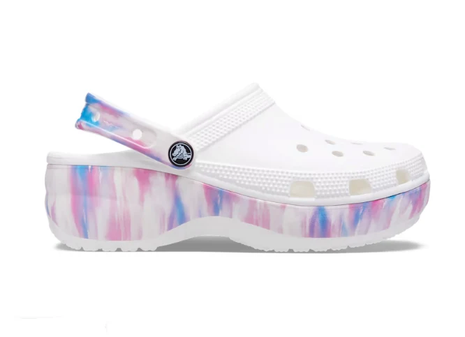 Crocs Unisex Classic Platform Dream Clog – Weiß / Multi