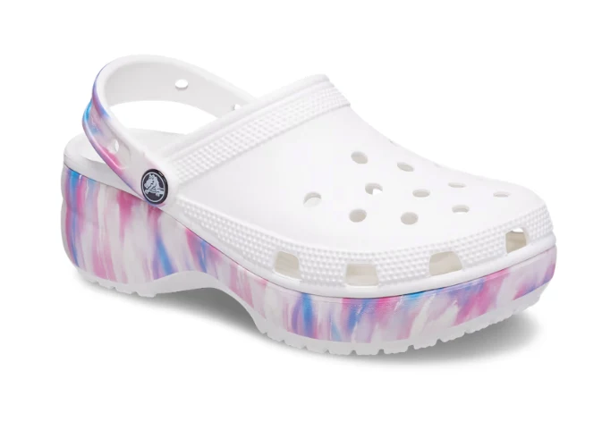 Crocs Unisex Classic Platform Dream Clog – Weiß / Multi