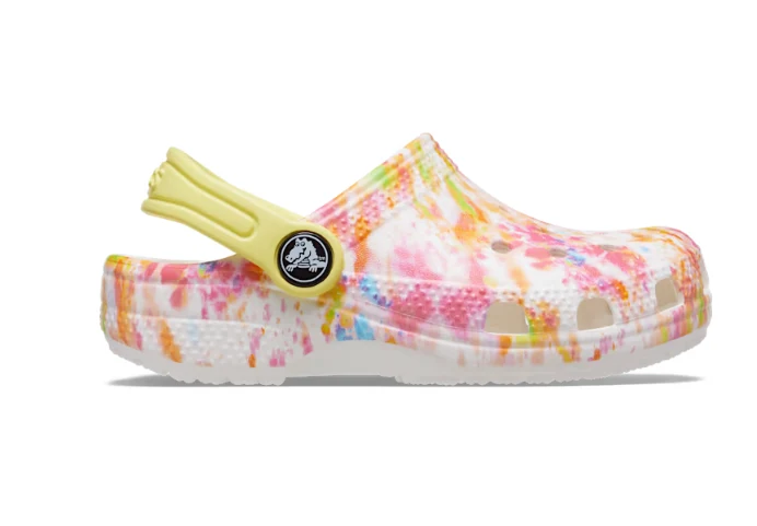 Crocs Klassischer Tie-Dye-Clog für Kinder – Orange Zing / Multi