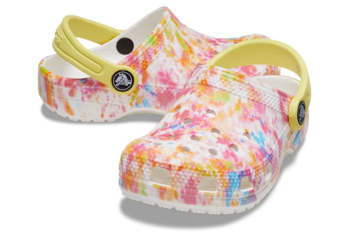 Crocs Klassischer Tie-Dye-Clog für Kinder – Orange Zing / Multi