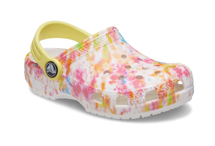 Crocs Klassischer Tie-Dye-Clog für Kinder – Orange Zing / Multi