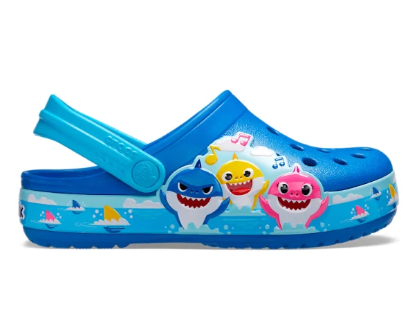 Crocs Klassischer Baby Shark Clog für Kinder – Helles Kobalt
