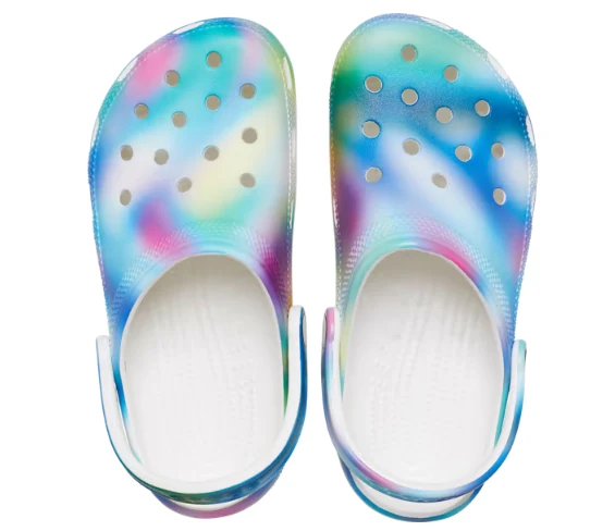 Crocs Unisex Classic Solarized Clog – Weiß / Multi