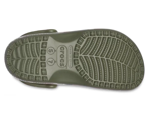 Crocs Klassisch bedruckter Unisex-Camouflage-Clog – Armeegrün/Mehrfarbig