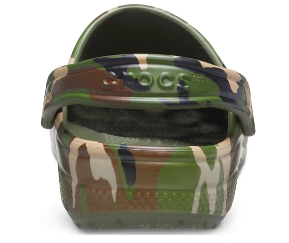 Crocs Klassisch bedruckter Unisex-Camouflage-Clog – Armeegrün/Mehrfarbig