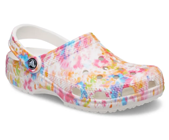 Crocs Unisex Classic Tie Dye Graphic Clog – Orange Zing / Multi