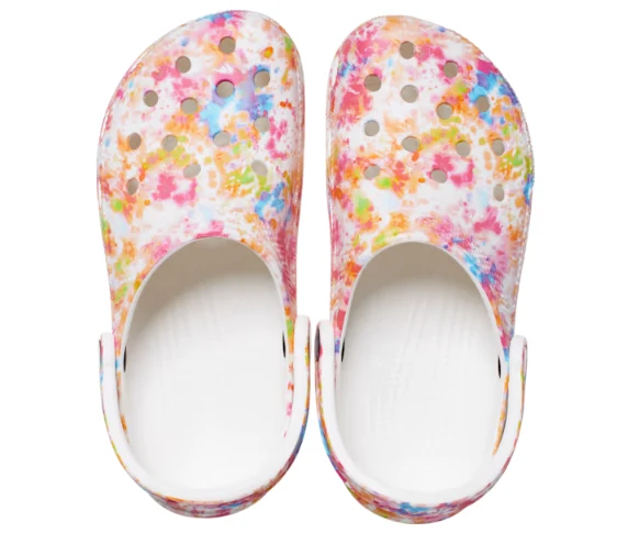 Crocs Unisex Classic Tie Dye Graphic Clog – Orange Zing / Multi