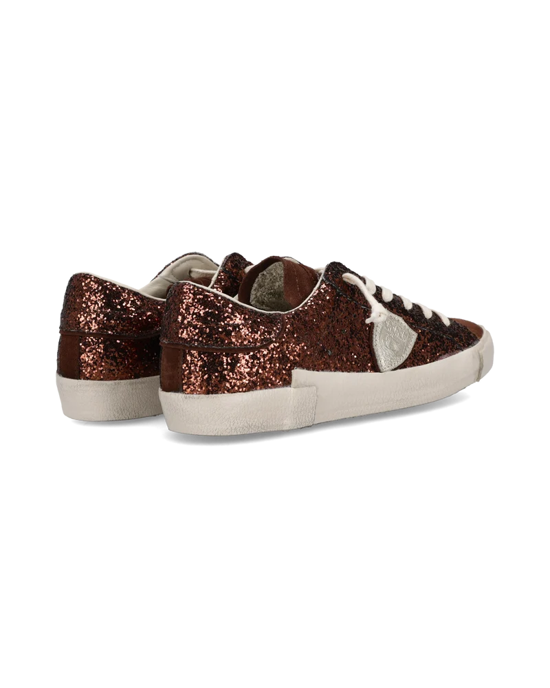 Sneakers Prsx Women with Glitter Upper, Brown