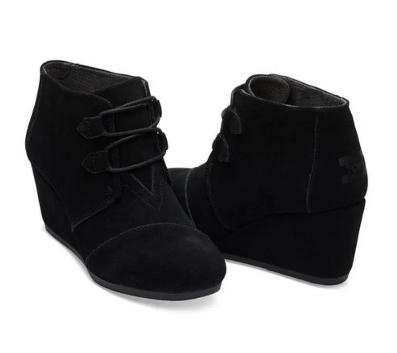 TOMS Kala-Stiefel mit Keilabsatz für Damen – Schwarz