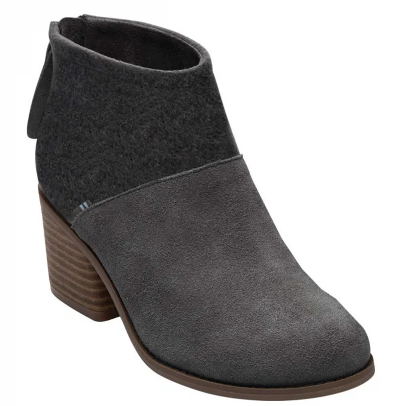TOMS Damen-Stiefelette mit Spitze – geschmiedetes Eisen-Wildleder