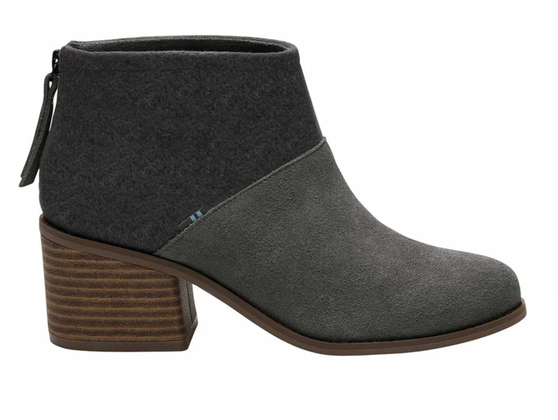 TOMS Damen-Stiefelette mit Spitze – geschmiedetes Eisen-Wildleder