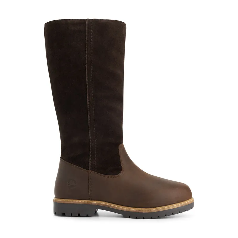 Mossoya Damen – Outdoor-Stiefel – Mit Wolle gefüttert – Dunkelbraun