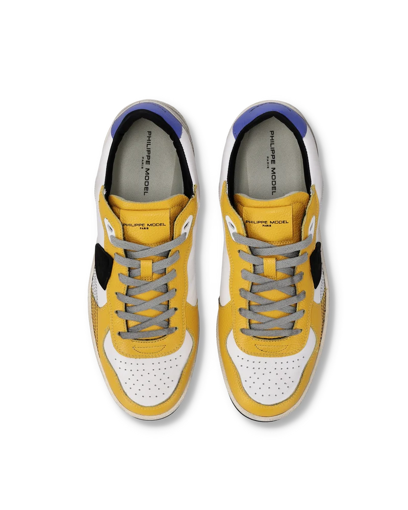 Sneakers Pgal Men, White Yellow Blue