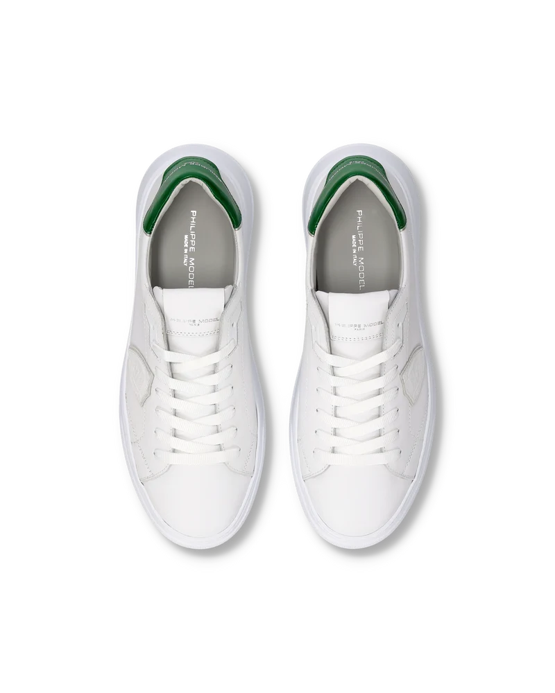 Sneakers Temple Men, White Bottle Green
