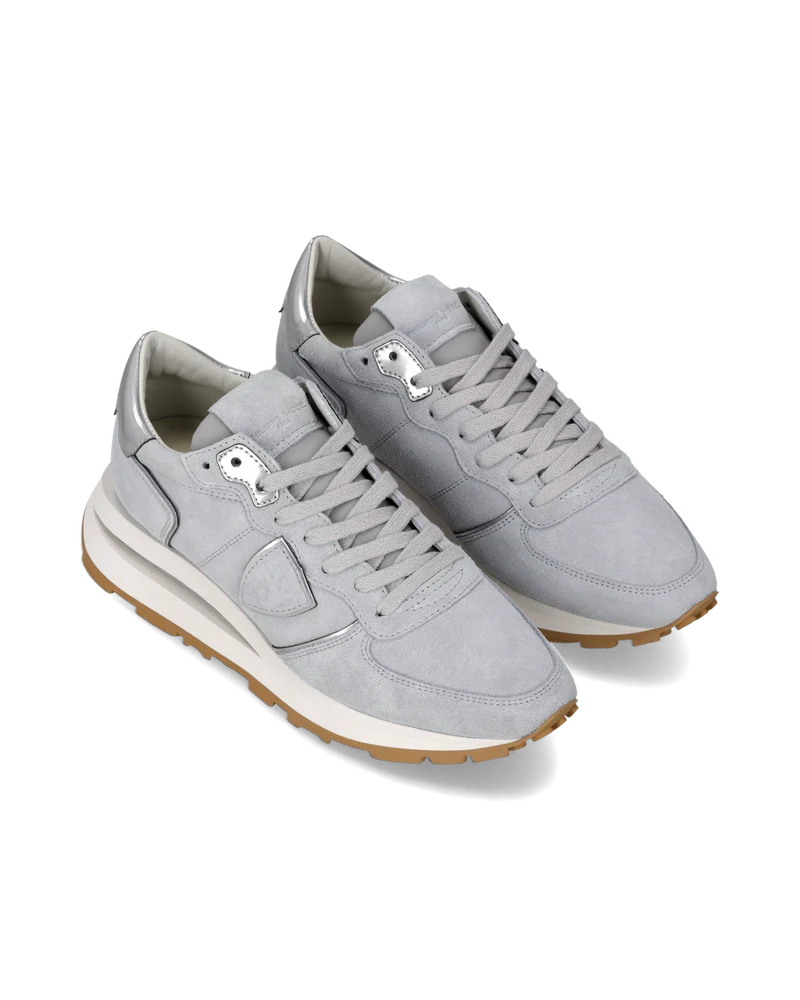 Sneakers Tropez Haute Women with metallic details, Light Blue