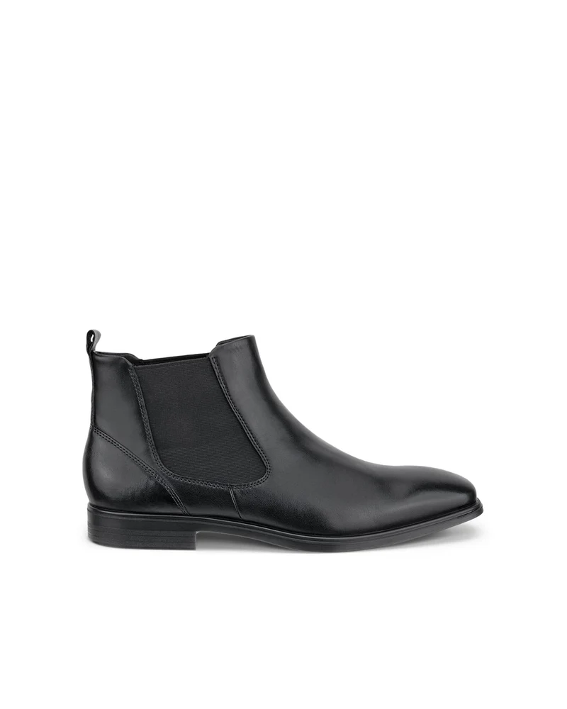 ECCO Herren Melbourne Leder Chelsea Stiefel | Schwarz