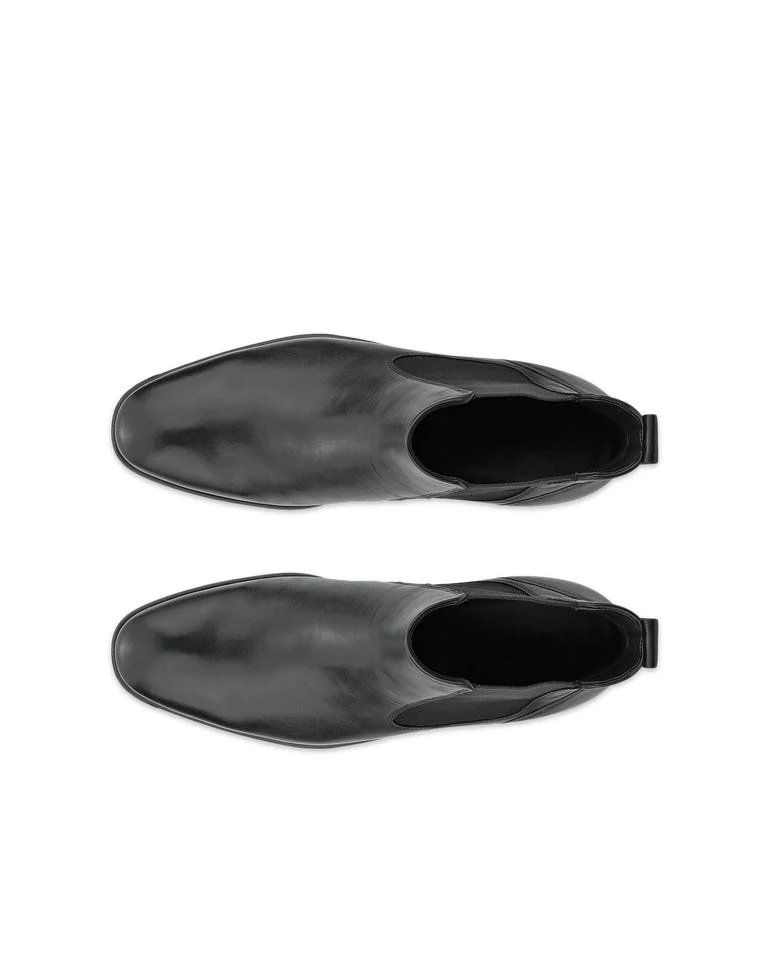 ECCO Herren Melbourne Leder Chelsea Stiefel | Schwarz